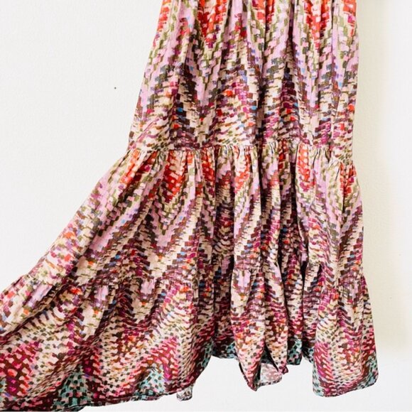 Anthropologie Conditions Apply SIZE 6 puff sleeve tiered midi dress - Picture 3 of 6